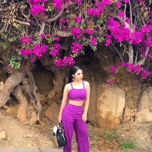 Purple two-piece Palazzo pants
